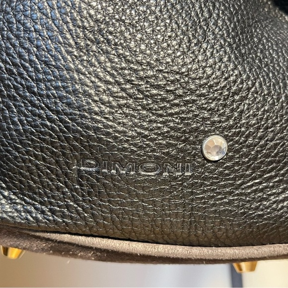 Dimoni black leather and suede details satchel / crossbody bag - Picture 11 of 14